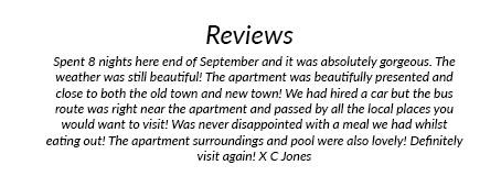 a review of our holiday apartment in Cyprus