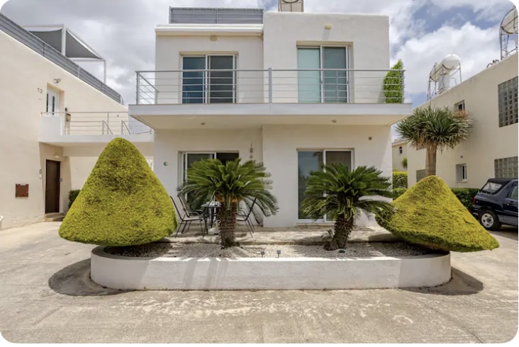 front of building in cyprus apartment